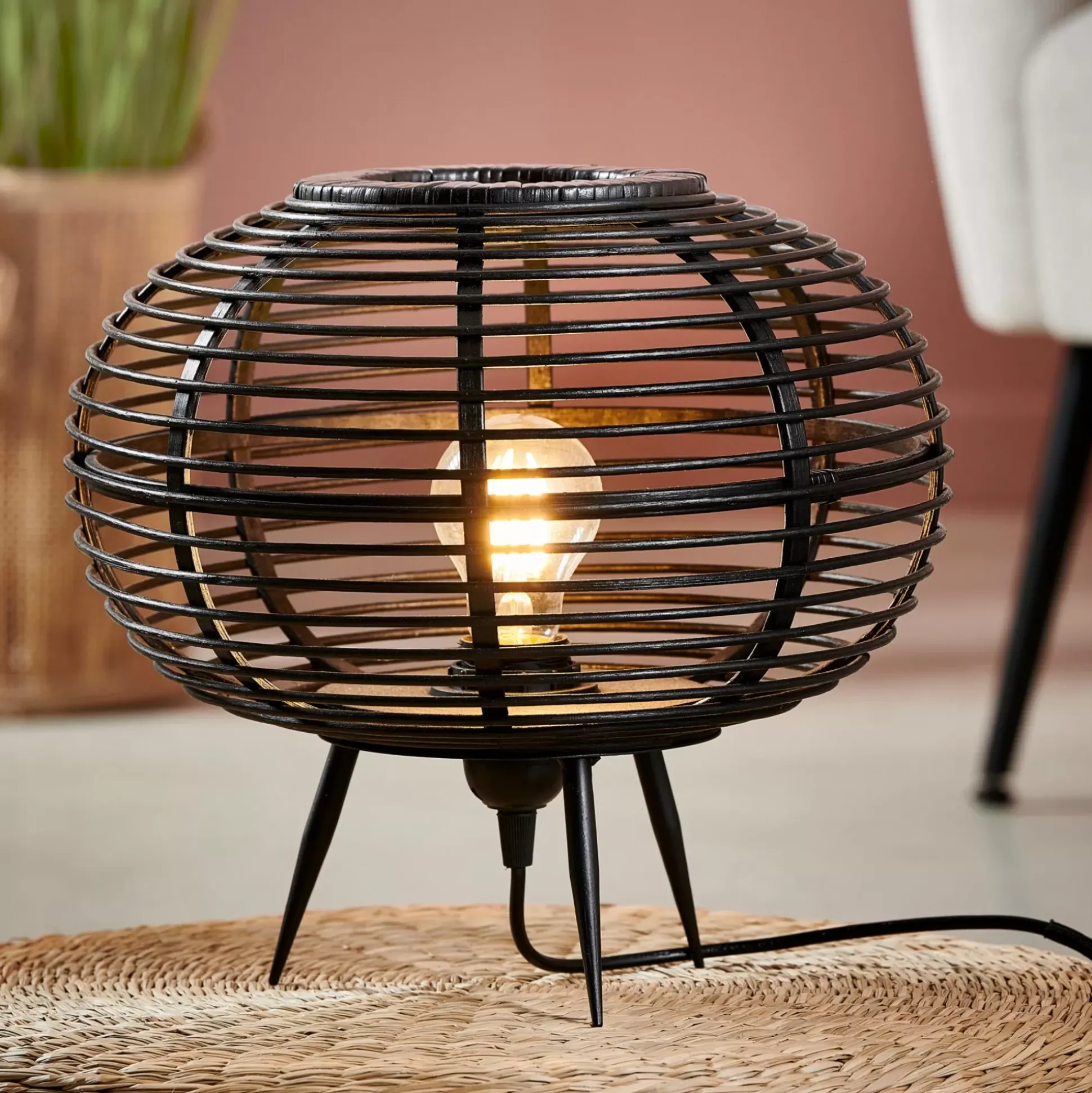 Zanzi Lampara De Mesa E27 Negro