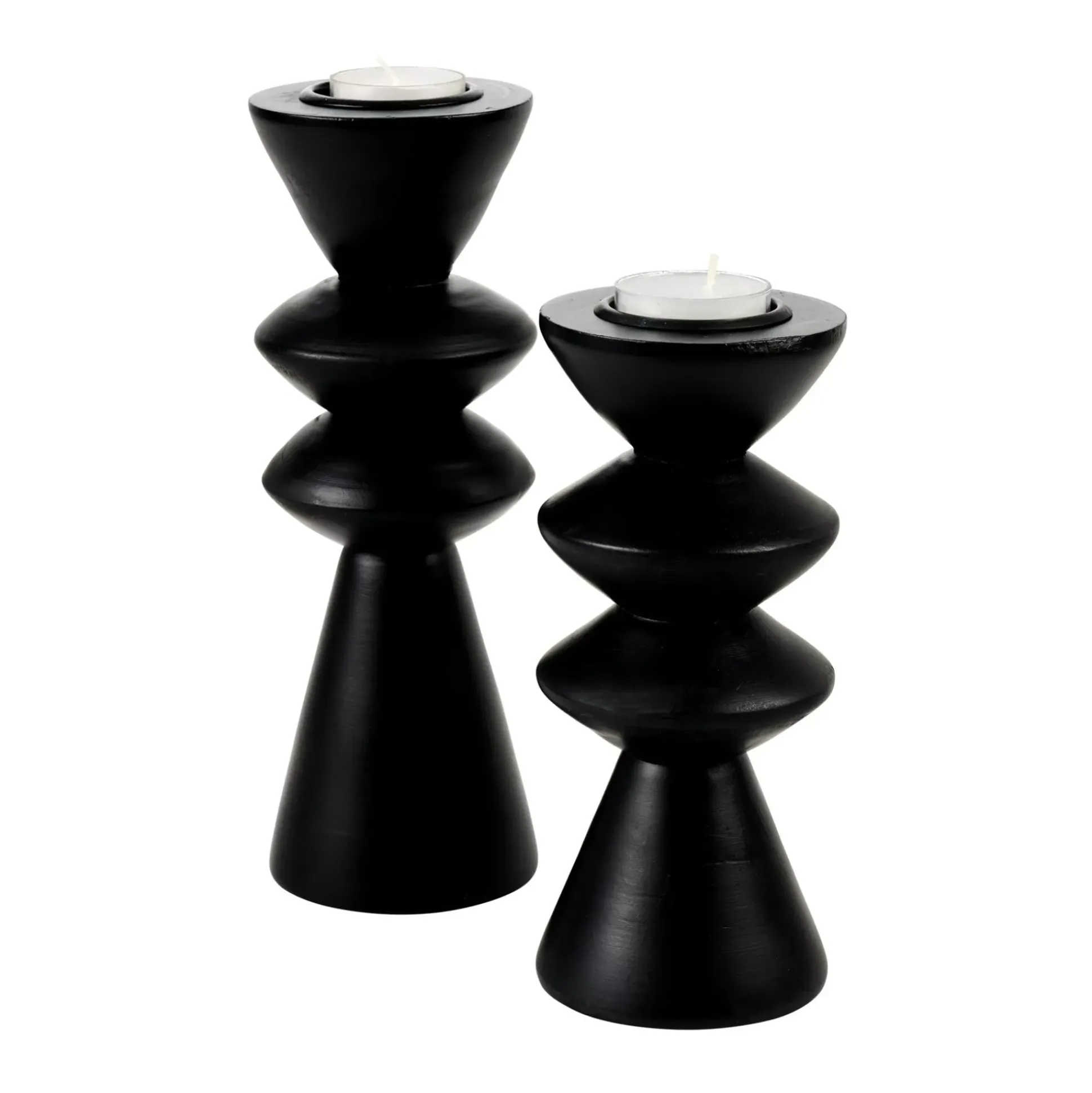 Zigzag Soporte Para Vela Pequena Negro