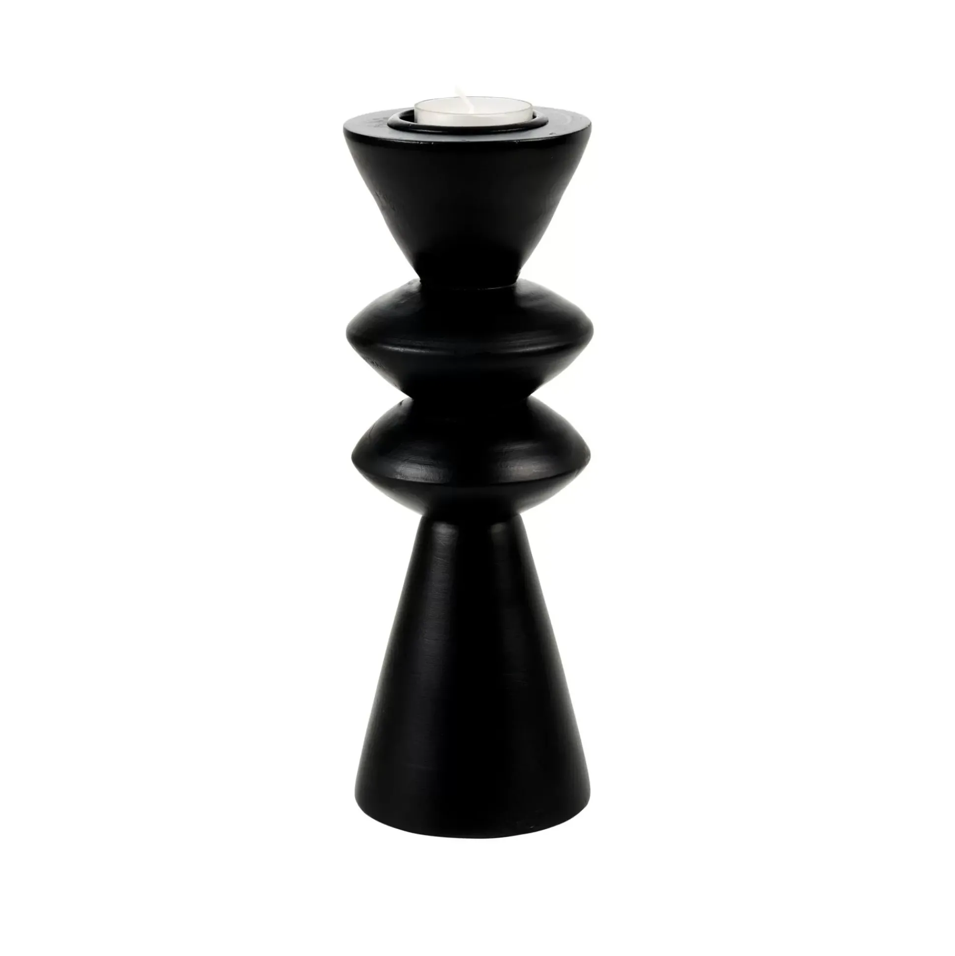 Zigzag Soporte Para Vela Pequena Negro